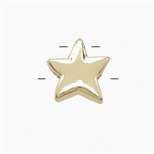 Copper Star Beads 2holes Gold Plated, approx 11mm