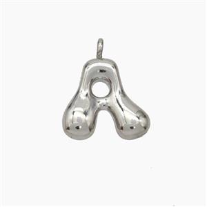Copper Letter-A Pendant Platinum Plated, approx 10-12mm