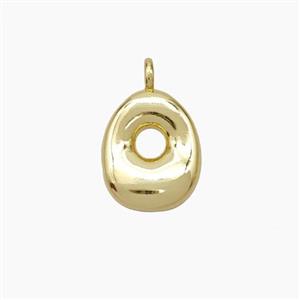 Copper Letter-O Pendant Gold Plated, approx 10-12mm