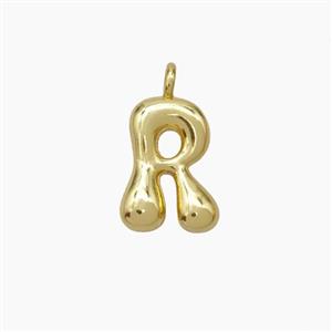 Copper Letter-R Pendant Gold Plated, approx 10-12mm