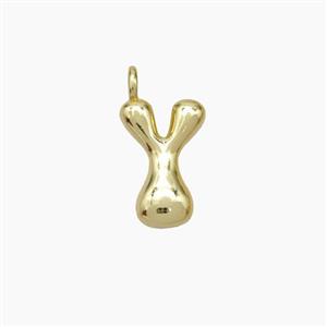 Copper Letter-Y Pendant Gold Plated, approx 10-12mm