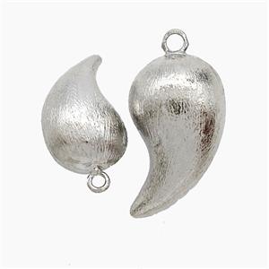 Copper Teardrop Pendant Brushed Platinum Plated, approx 18-30mm