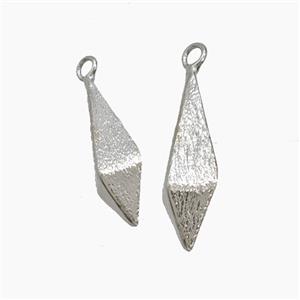 Copper Teardrop Pendant Brushed Platinum Plated, approx 9-28mm