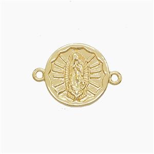 Copper Jesus Connector 18K Gold Plated, approx 15mm
