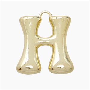 Copper Letter-H Pendant Gold Plated, approx 20-24mm