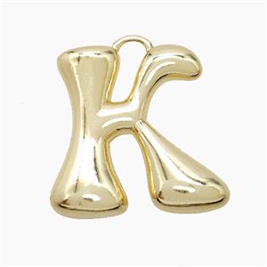 Copper Letter-K Pendant Gold Plated, approx 20-24mm