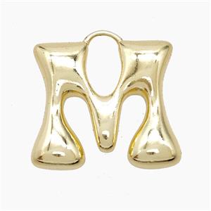 Copper Letter-M Pendant Gold Plated, approx 20-24mm