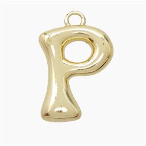 Copper Letter-P Pendant Gold Plated, approx 20-24mm