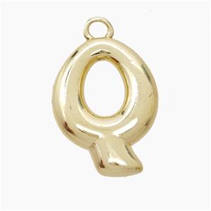 Copper Letter-Q Pendant Gold Plated, approx 20-24mm