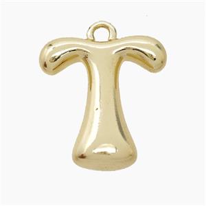 Copper Letter-T Pendant Gold Plated, approx 20-24mm