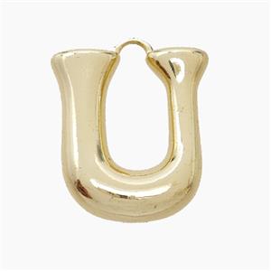 Copper Letter-U Pendant Gold Plated, approx 20-24mm