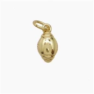 American Football Copper Pendant Sports Gold Plated, approx 5-8mm