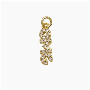 Copper OMG Pendant Pave Zirconia Gold Plated, approx 4-13mm