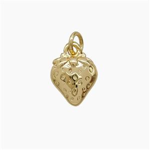 Copper Strawberry Pendant Gold Plated, approx 7-8mm