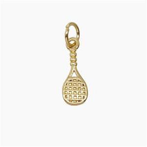 Copper Tennis Racket Pendant Sport Gold Plated, approx 5-12mm