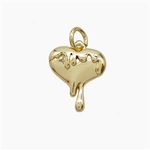 Copper Heart Pendant Gold Plated, approx 9-10mm