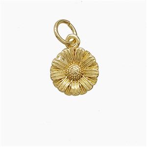 Copper Sunflower Pendant Gold Plated, approx 8.5mm
