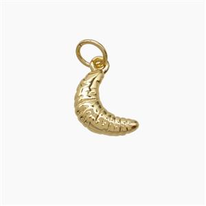 Copper Larva Charms Pendant Gold Plated, approx 8-11mm