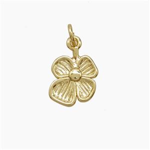 Copper Clover Pendant Gold Plated, approx 8-10mm