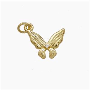 Copper Butterfly Pendant Gold Plated, approx 9-11.5mm