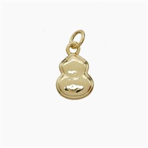 Copper Gourd Pendant Gold Plated, approx 7-9mm