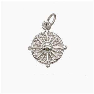 Copper Sun Pendant Platinum Plated, approx 10mm