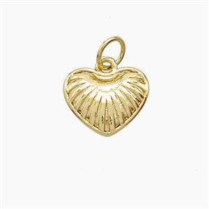 Copper Heart Pendant Gold Plated, approx 9-11.5mm