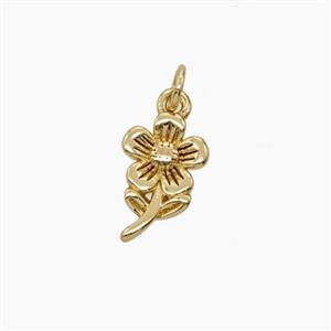 Copper Flower Pendant Gold Plated, approx 7-11mm