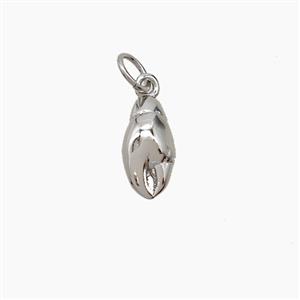 Copper Crab Claw Pendant Platinum Plated, approx 6-12mm