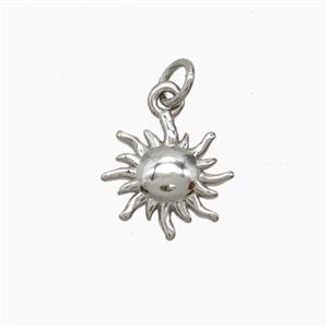 Copper Sun Pendant Platinum Plated, approx 10mm