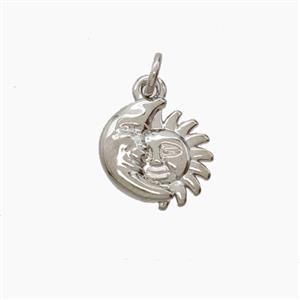 Copper Moon Sun Pendant Platinum Plated, approx 10mm