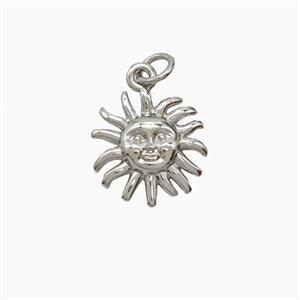 Copper Sun Pendant Platinum Plated, approx 11mm
