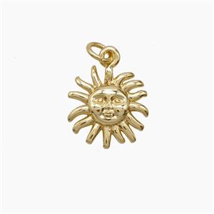 Copper Moon Sun Pendant Gold Plated, approx 11mm