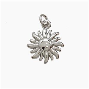 Copper Sun Pendant Platinum Plated, approx 11mm