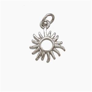 Copper Sun Pendant Platinum Plated, approx 9.5mm