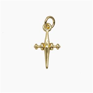 Copper Cross Pendant Gold Plated, approx 8-12mm