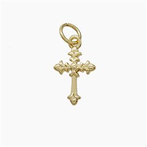 Copper Cross Pendant Gold Plated, approx 9-11mm
