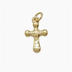 Copper Cross Pendant Gold Plated, approx 9-11mm