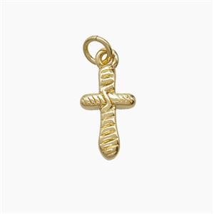 Copper Cross Pendant Gold Plated, approx 7-11mm