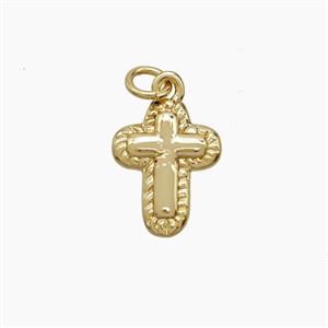 Copper Cross Pendant Gold Plated, approx 9-11mm
