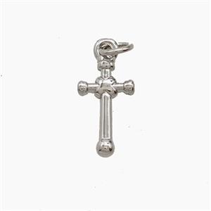 Copper Cross Pendant Platinum Plated, approx 6-12mm
