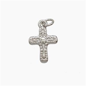 Copper Cross Pendant Platinum Plated, approx 9-11mm