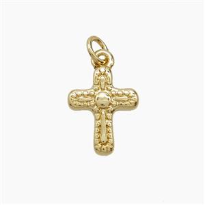 Copper Cross Pendant Gold Plated, approx 9-11mm