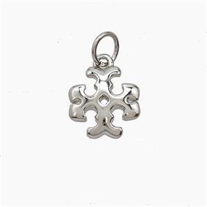 Copper Cross Pendant Platinum Plated, approx 10mm