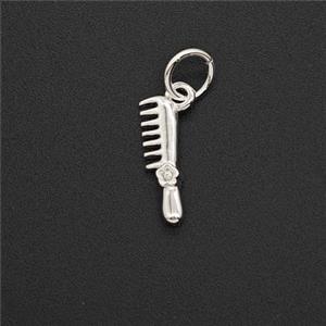 Copper Comb Pendant Shiny Silver, approx 3-12mm