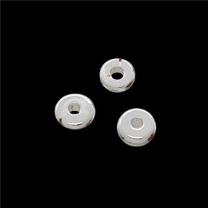 Copper Heishi Beads Shiny Silver, approx 4mm