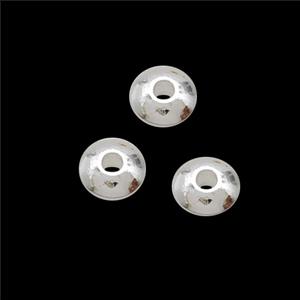 Copper Rondelle Spacer Beads Smooth Shiny Silver, approx 5mm