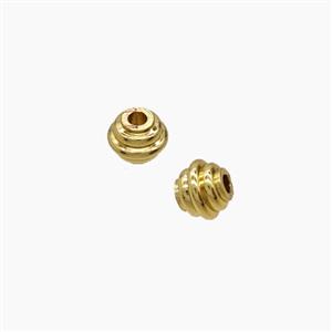 Copper Bicone Beads Screw Gold Plated, approx 4-5mm
