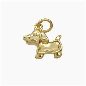 Copper Dog Pendant 18K Gold Plated, approx 10-12mm