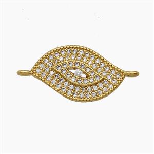 Copper Eye Connector Pave Zirconia Eye 18K Gold Plated, approx 11-18mm